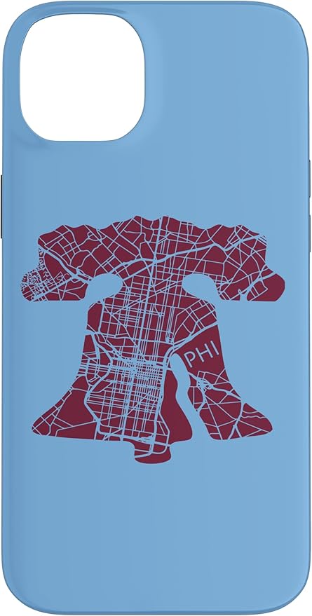 Philadelphia Street Map Liberty Bell Vintage Maroon Philly Case for iPhone 14 Plus