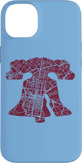 Philadelphia Street Map Liberty Bell Vintage Maroon Philly Case for iPhone 14 Plus