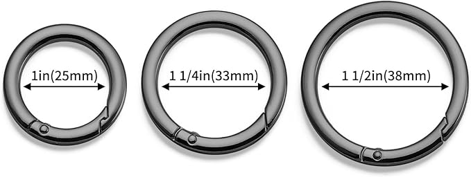 DEVPSISR 4pcs Flat Trigger Spring O Rings,Metal Keychain Ring Round Carabiner Clips for Keyrings Buckle, Bags,Purses,Purses