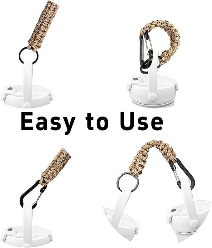 3PCS Paracord Keychain with Carabiner Clip, Braided Rope Key Chain Lanyard, Heavy Duty Paracord Keychain Ring for Men Women Outdoor Camping Hiking Backpack Survival Gear, Camo