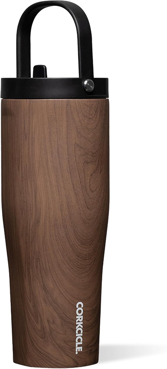 Corkcicle Go Cup XL - Leak-Proof Travel Tumbler - Triple Insulated Stainless Steel Water Bottle - Easy-Carry Handle - Summer Drinkware Gift - Keeps Drinks Ice Cold - 30 oz - Desert