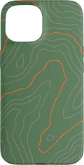 Backcountry Topo Guide Orange Lines Topographical Map Case for iPhone 15
