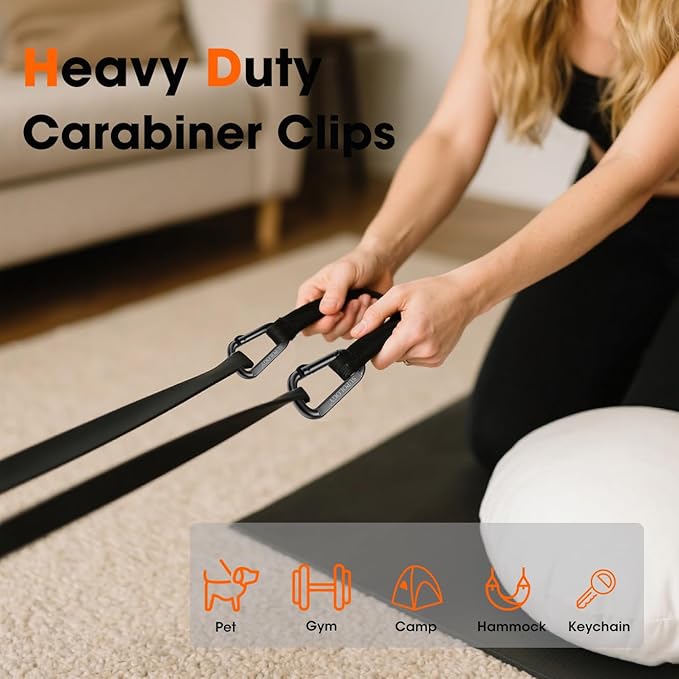 Carabiner Clips, 900 LBS 2.5" Iron Heavy Duty Caribeaners for Hammocks, Camping Accessories, Hiking and Gym, D Shaped Spring Hook Small Carabiners for Dog Leash, Key Ring