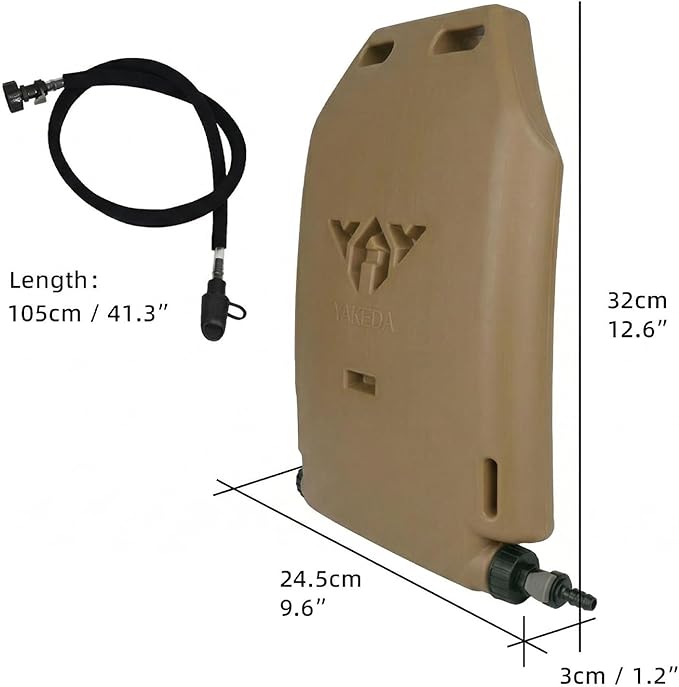 1.75L MOLLE Tactical Hydration Pack Water Panel for Vest, Leakproof Hydration Reservoir with 105cm Detachable Tube & Silicone Bite Valve for Tactical Gear, Hiking & Outdoor Activities
