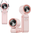 KIMMOO 3-in-1 Portable Handheld Turbo Fan-100 Speeds,Powerful 20000 RPM, 12Hrs Cooling, LED Display, 120° Rotation, USB Rechargeable Mini Hand Held Personal Fan for Travel Makeup Outdoor Indoor, Pink