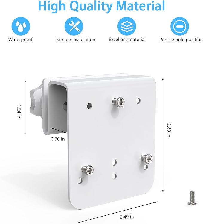 HOLACA Gutter Mount Compatible with Aosu Solar Security Camera Wireless Outdoor(SolarCam D1 Classic),Ansque Security Cameras Wireless Outdoor(GU01/SA01)(White)