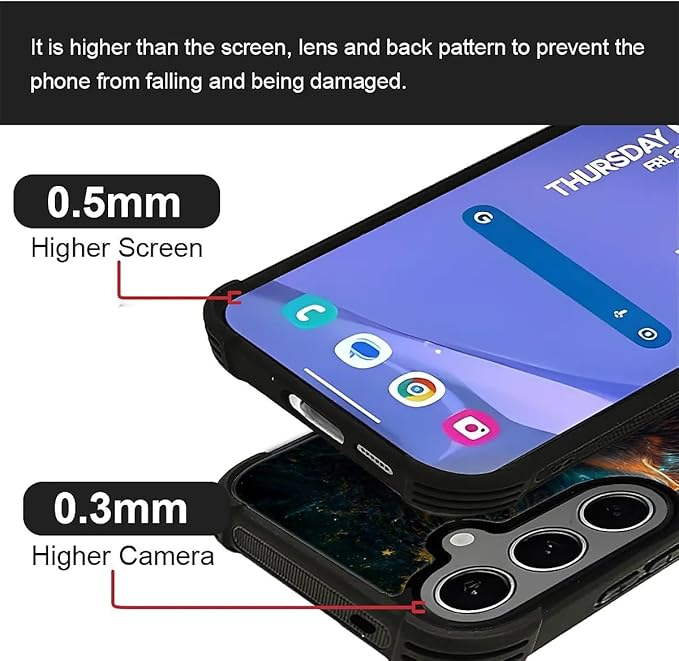 for Samsung Galaxy S24 S25 Plus Case, Star Cave Hungry Wolf Pattern Graphic Design Girl Boy Soft Silicone Hard Acrylic Shock Protection for Samsung Galaxy S24 S25 Plus