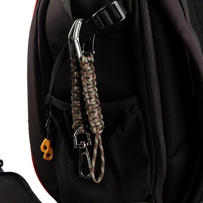 HERCULES Paracord Keychain Set – 2 Pack Lanyard Rope with Aluminum Clip, Durable Paracord Wrist Strap for Outdoor Activities, Forest Camo