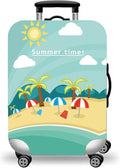 WUJIAONIAO Travel Luggage Cover Baggage Suitcase Cover Protector Skins 18-32 Inch (Beach, S (for 18-20 inch luggage))