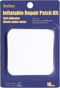 Breliter Inflatable Patch Repair Kit - Waterproof TPU Pool Repair Tape, Heavy Duty Repair Patch for Air Mattress, Bounce House, Inflatable Toys, Tent, Swimming Ring - 10 Packs of 2.5in x 2.5in, Square