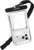 VELVET CAVIAR Waterproof Phone Pouch with Lanyard | IP68 Floating Case for iPhone & All Phones | Dry Bag for Snorkeling, Beach, Kayaking | Travel & Cruise Essentials for Women (Silver Holo)