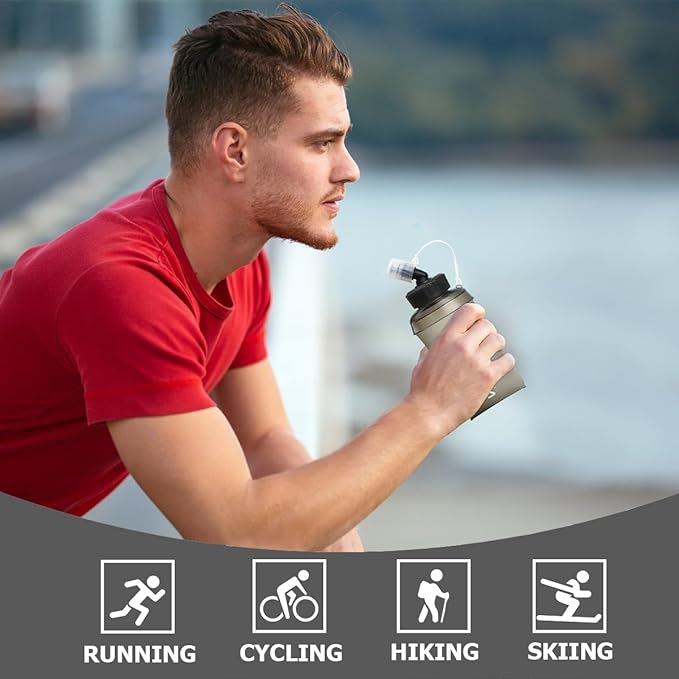 WRELS 350ml/500ml TPU Soft Water Bottles BPA Free Collapsible Soft Flask with Widen Mouth for Running Vest Lightweight Foldable Water Bottle for Running Marathon Trail Hiking