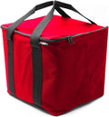 Insulated Cooler Bag for Car Trunk – Thermal Food & Drinks Carrier for Family Trips, Fits Modular Organizer Compartments – Red