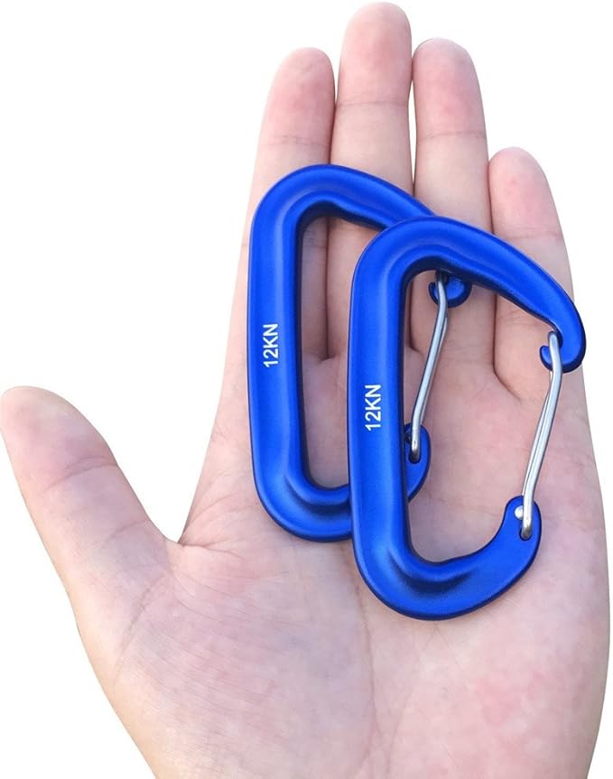 L-Rover Carabiner,12KN Lightweight Heavy Duty Carabiner Clips,Aluminium Wiregate Caribeaners for Hammocks,Camping, Key Chains, Outdoor and Gym etc,Hiking & Utility