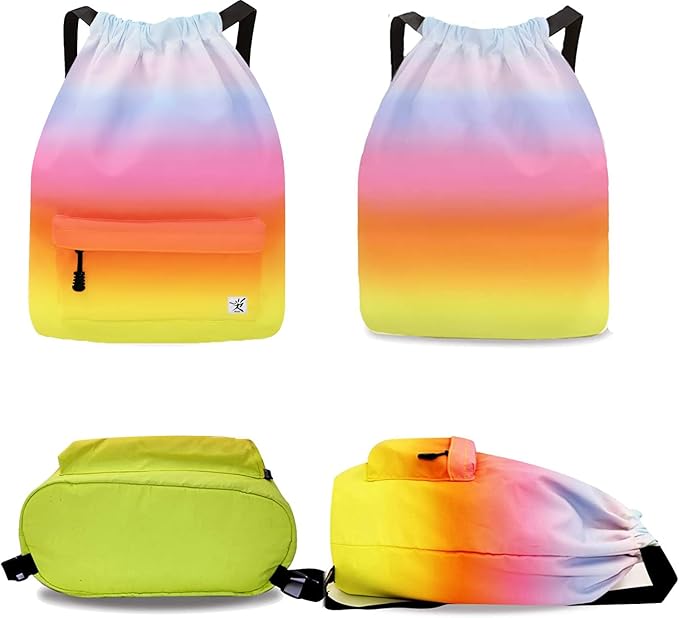 Waterproof Drawstring Bag, Gym Bag Sackpack Sports Beach Backpack for Men Women