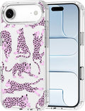 MOSNOVO for iPhone Air Case | Military Grade 6.6ft Drop Tested | Camera Control | Clear with Pink Leopard Design