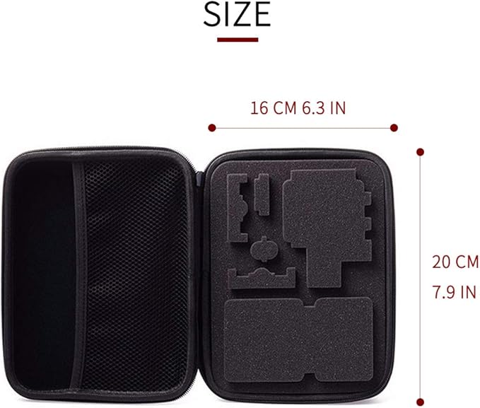 TEKCAM Action Camera Carrying Case Protective Storage Bag Compatible with Gopro Hero 13 12 11 10 9 8 7/AKASO EK7000/Brave 4/Brave 7 LE/Brave 8/APEXCAM/Dragon Touch Action Camera (Medium)