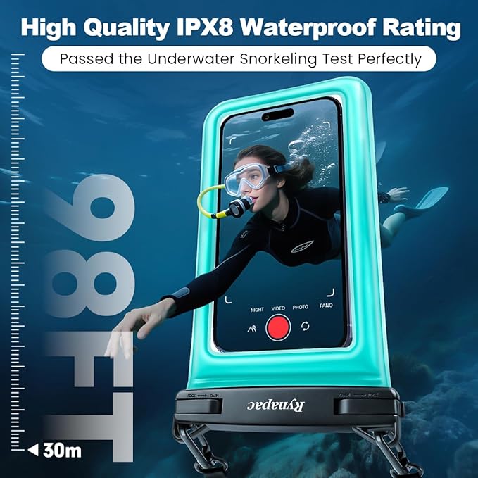 [Up to 8.5''] Waterproof Phone Pouch Floating 2 Pack, IPX8 Double Space Waterproof Phone Case with Lanyard for iPhone 17 16 15 Pro Max, Galaxy S26 Ultra, Cellphone Dry Bag Beach Cruise Ship Essentials
