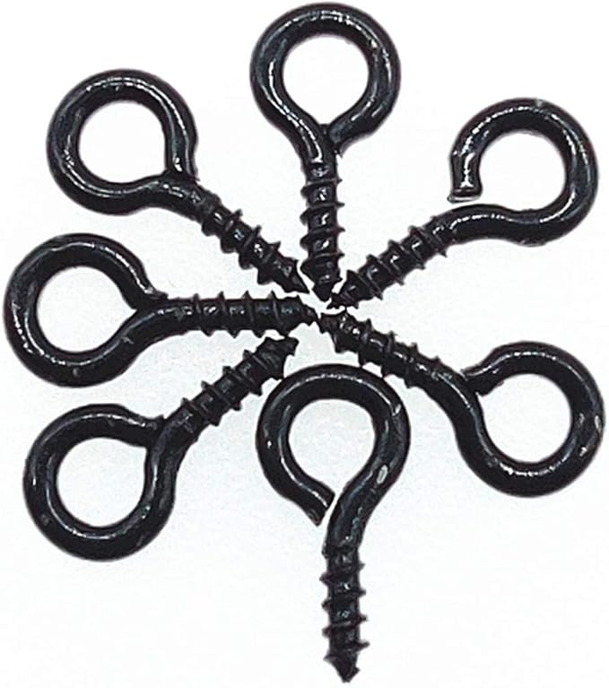 Pack of 200,Multipurpose Alloy Eye Bolts Hook Screw Eye Nails Pin Bail for DIY Jewelry Making Accessaries (Black, 5x10mm(M))