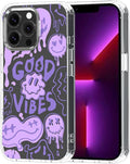 MOSNOVO Case for iPhone 13 Pro, [Buffertech 6.6ft Military-Grade Drop Protection] [Anti Peel Off Tech] Clear TPU Bumper Phone Case Cover Design - Good Vibes