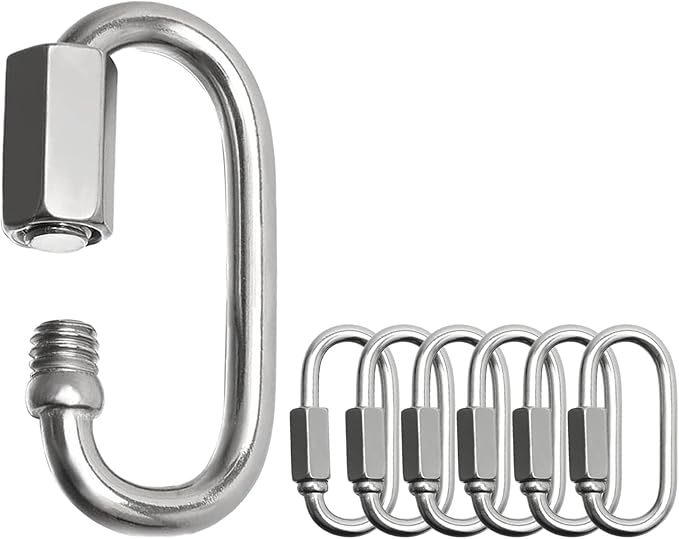 Locking Carabiner Clips, Stainless Steel Spring Snap Hook Locking Carabiner Heavy Duty - 304 Premium Stainless Steel Thumb Screw Carabiner Clip