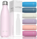 WATERSY Stainless Steel water bottles,17oz/500ml Insulated Water Bottles,Pink metal water bottle Keeps Drink Cold and Hot,BPA Free kids water bottles for School,Gym,Travel,Sports