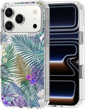 MOSNOVO for iPhone 17 Pro Case | Military Grade 6.6ft Drop Tested | Camera Control | Clear with Tropical Rainforests Design
