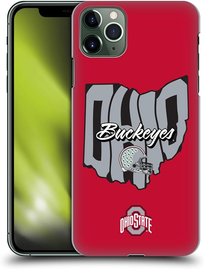 Head Case Designs Officially Licensed Ohio State University Map Football Graphics Hard Back Case Compatible with Apple iPhone 11 Pro Max