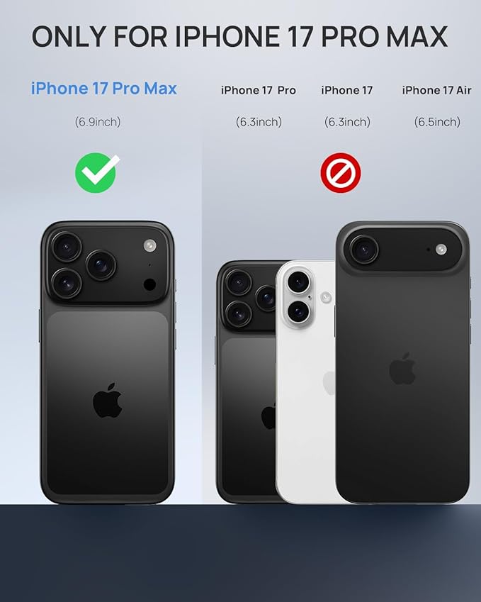Lanhiem Magnetic for iPhone 17 Pro Max Case, IP68 Waterproof, Dustproof, Compatible with Magsafe, Built-in Screen Protector, Full Body, Heavy Duty, Rugged Phone Cover, 6.9 inch, Blue