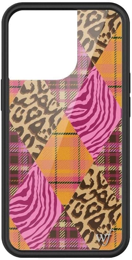 Wildflower Cases - Compatible with iPhone 13 Pro | Protective Black Bumper, 6.5ft Drop Test Certified, Women Owned Small Business | Leopard, Pink, Orange, Plaid, Trendy, Cute | Pretty Prep