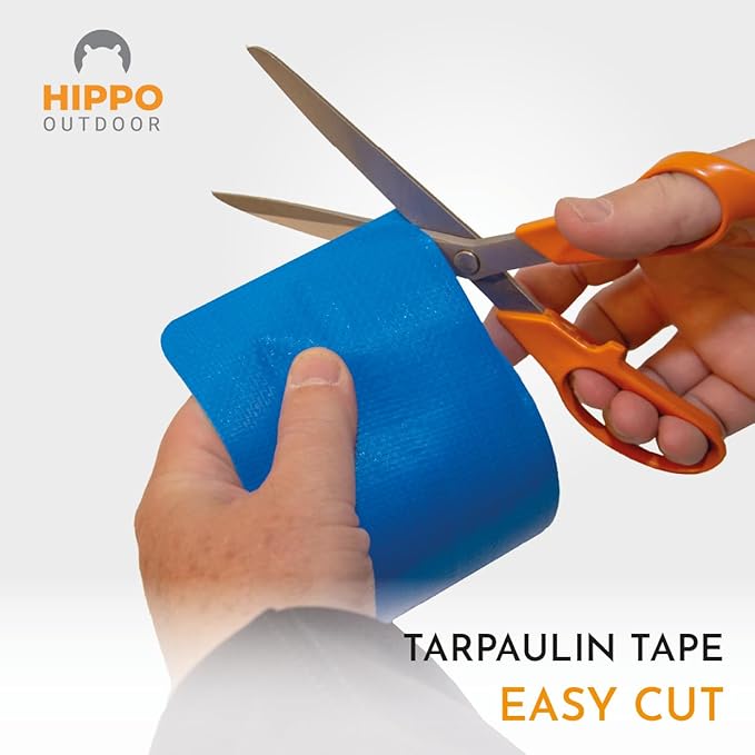 Tarpaulin Repair Tape - Heavy Duty Repairs Duck Tape, Blue Duct Tape, uv Protected and Waterproof, Protect Against Chafe wear and Tear 16 ft Tape roll (1250)