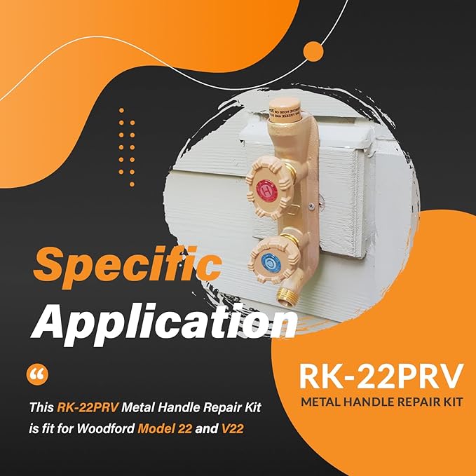 RK-22PRV Repair Kit Metal Handle Replacement for Woodford Model 22 and V22 Outdoor Wall Faucets, Round Handle w/RK-22VB Vent Float Kit (24Pcs)