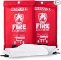 Rescue+ Emergency Fire Blankets – 2 Pack, 40” x 40” Fiberglass Flame Retardant Safety Blanket for Home, Kitchen, Workplace, Travel, Camping, and Car Emergencies