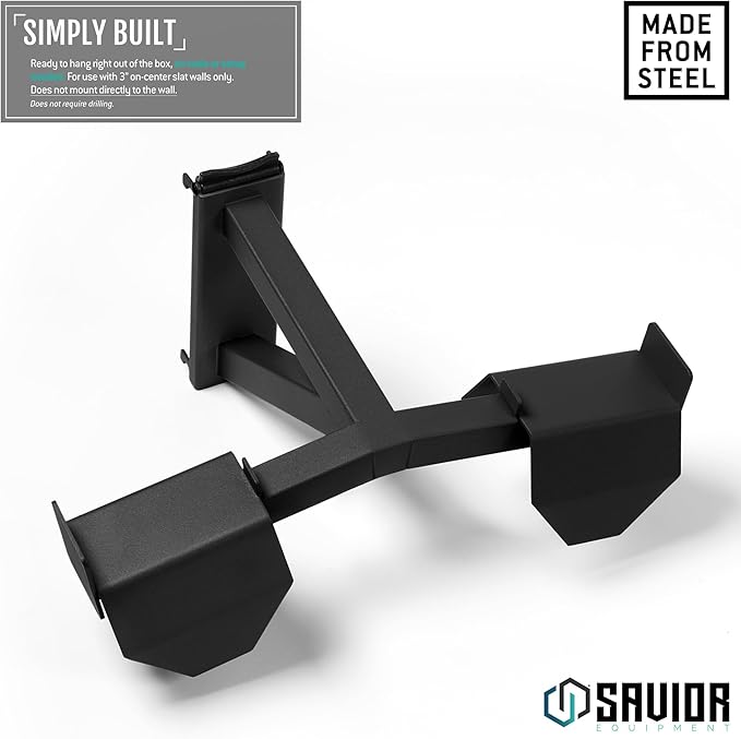 Savior Equipment Wall Rack System Tactical Vest Attachment Gear Wall Mount Display Rack Organizer, Adjustable Width, Heavy-Duty Steel Construction Hold Up to 40 lbs