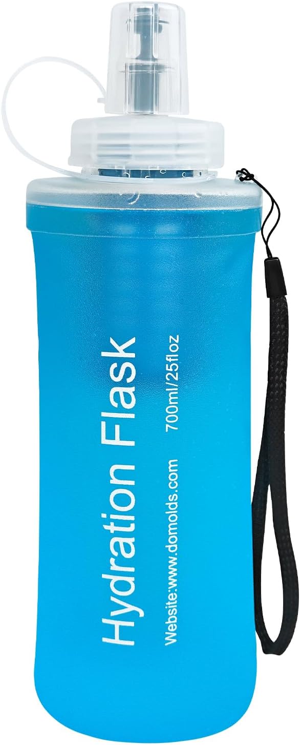 GUYI 700ml Collapsible Water Filter Bottle, Removes Impurities, BPA Free, Ultralight for Hiking, Camping, Cycling & Travel-Blue
