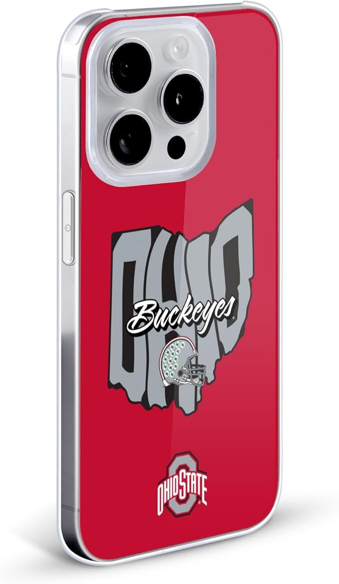 Head Case Designs Officially Licensed Ohio State University Map Football Graphics Hard Back Case Compatible with Apple iPhone 14 Plus