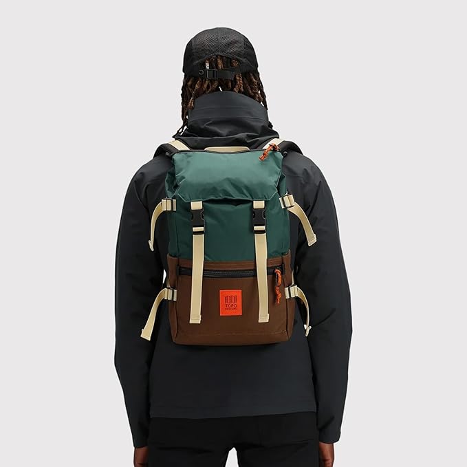 Topo Designs Rover Pack Classic - Daily Daypack for Commutes, Day Trips, Hikes, Iconic Denver Design, Recycled Nylon Durable Construction, PFAS-Free, Fair Trade, BlueSign Approved (Black/Black)