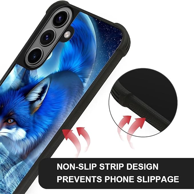 for Samsung Galaxy S26 Plus Case,Graphic Design for Girl Boy Soft Silicone Hard Acrylic Shock Protection Designed for Samsung Galaxy S26 Plus Snowy Mountain Fox Lake Pattern