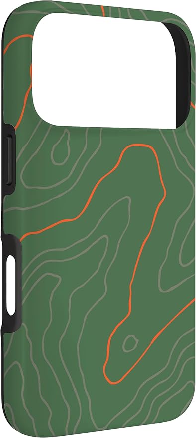 Backcountry Topo Guide Orange Lines Topographical Map Case for iPhone 17 Pro