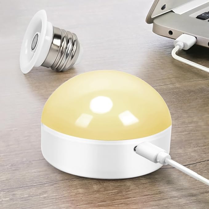 BLUEYE Night Light,BPA Free,Remote Control,3CCT Colors,2000mAh Battery,Manual Button,No Flicker for Kids,Baby,Nursery,Small Portable Lamp,3 Timer,Dimmer,E26 Rechargeable Light Bulb for Non-Hardwired