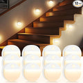 Guankai 12 Pack Motion Sensor Stair Light for Indoor, Battery Operated Night Lights, Led Stick On Puck Lighting Closet Lamp, Motion Activated Lamps for Step, Cabinet, Hallway, Bathroom