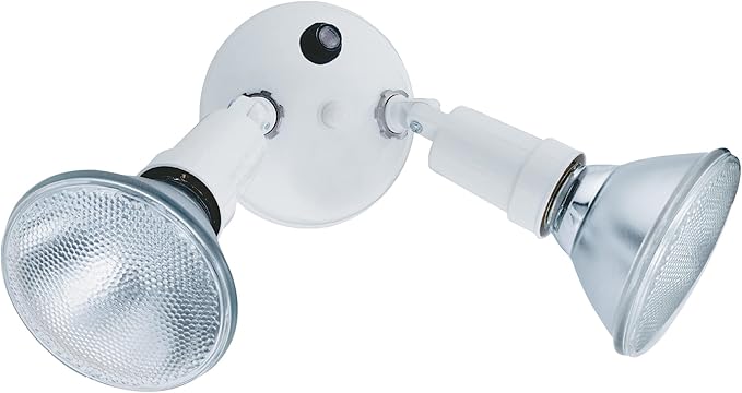 Lithonia Lighting OFTH 300PR 120 P WH-M12 Adjustable Twin PAR Holder with Dusk-to-Dawn, 120 Volts, 300 Watts, White (Pack of 2)