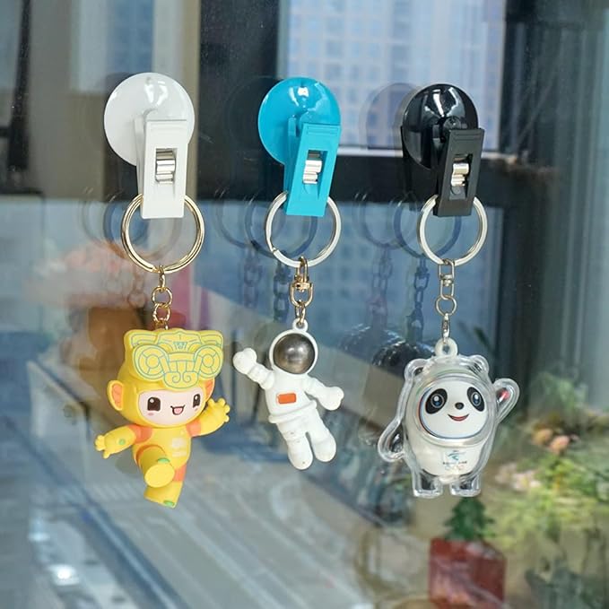 Multi Purpose Suction Cup Clips, Car Sunshade Cloth Fixing Clip, Refrigerator Message Papers Clip(White)