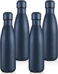 Volhoply 17oz Insulated Water Bottles MultiPack, BPA Free Water Bottle for Kids, Gym, Travel, Sports, Available in Packs of 1, 4, or 8（Nvay,4 Pack）
