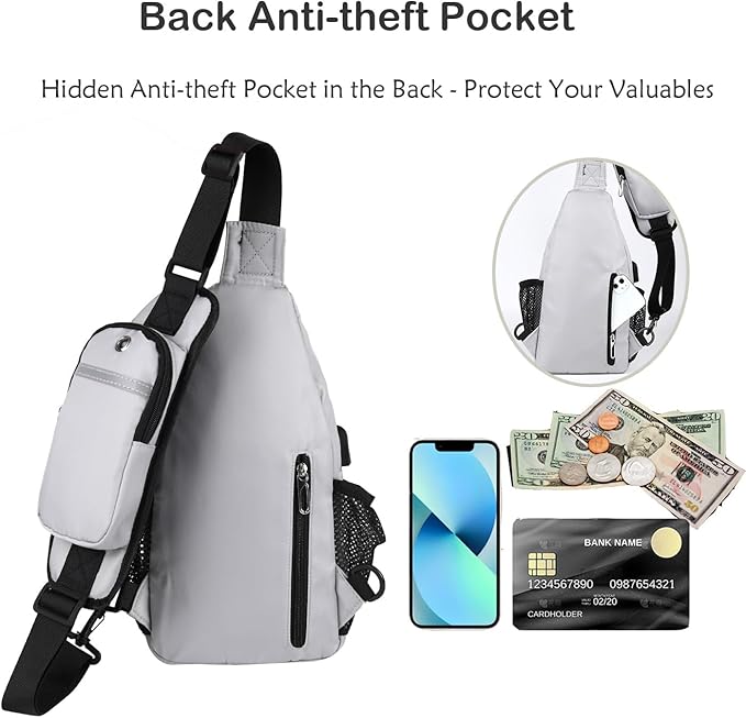 JENAGREEN Waterproof Sling Backpack Crossbody Sling Bag, Cross Bag Adjustable Travel Hiking Essentials Casual Daypack Multipurpose Chest Bag Purse for Women Men