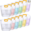 Tessco for you 12 Pack 1.3 Gallon Collapsible Water Storage Bag Water Container Emergency Jug Plastic Storage Pouch Freezable Carrier Tank Foldable Bottle for Outdoor Sport Camping (Clear)