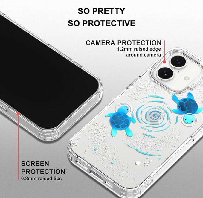 MOSNOVO for iPhone 17 Case | Military Grade 6.6ft Drop Tested | Camera Control | Clear with Space Turtle Design