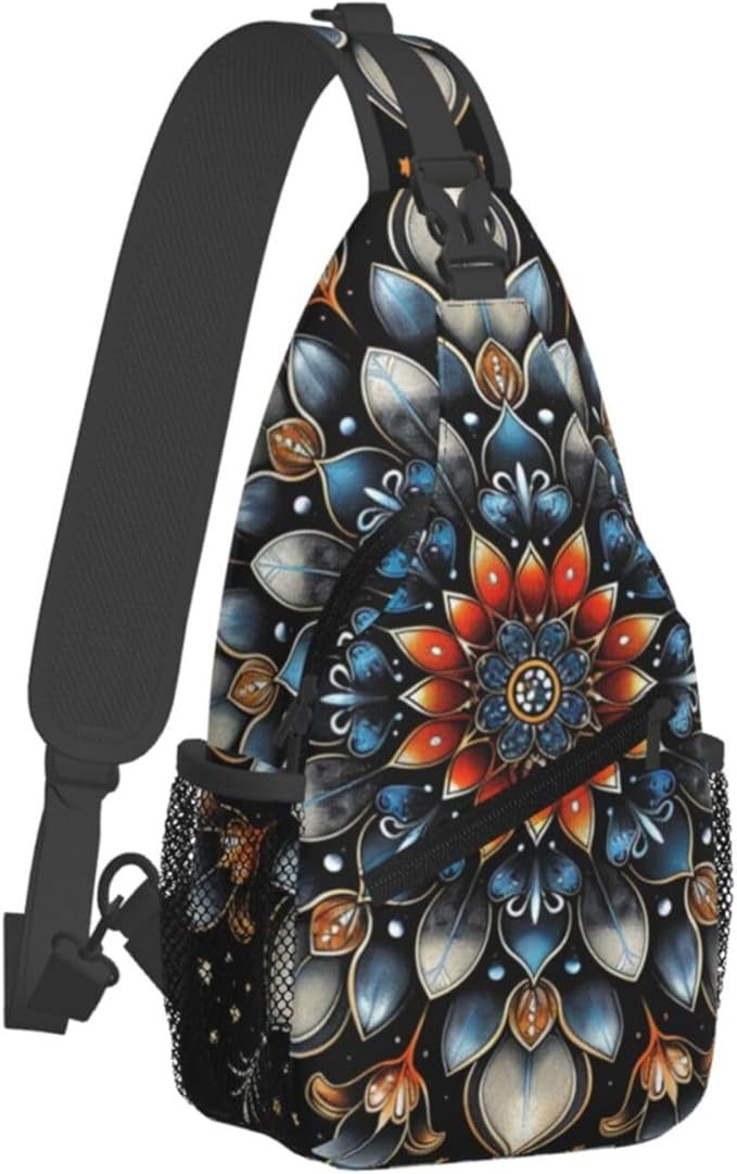 Mandala Sling Bag For Women Men Fashion Backpack Crossbody Mandala Shoulder Bag Sling Backpack Chest Bag Travel Hiking Casual Sport Daypack
