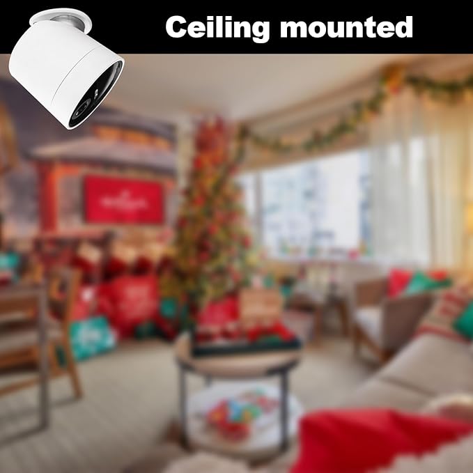 UYODM 2 Pack Metal Wall Mount Compatible with SimpliSafe Wireless Outdoor Security Camera,360° Adjustable Easy to Install and Remove, Camera Not Included (White)