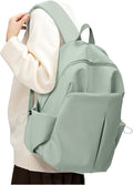 SEAFEW Green Backpack for Girls Women Waterproof High School Book Bag Cute Backpack for Men Teens Boys, Lightweight Simple Middle School Back Pack Daypack